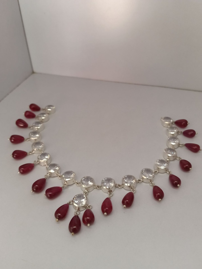 White stone necklace