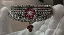 Pink stone choker